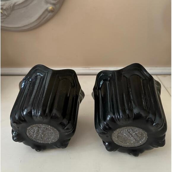 2 Vintage BON CHEF Fluted Pewter BLACK Individual Baking Serving Cups Bowls pair - Picture 8 of 16